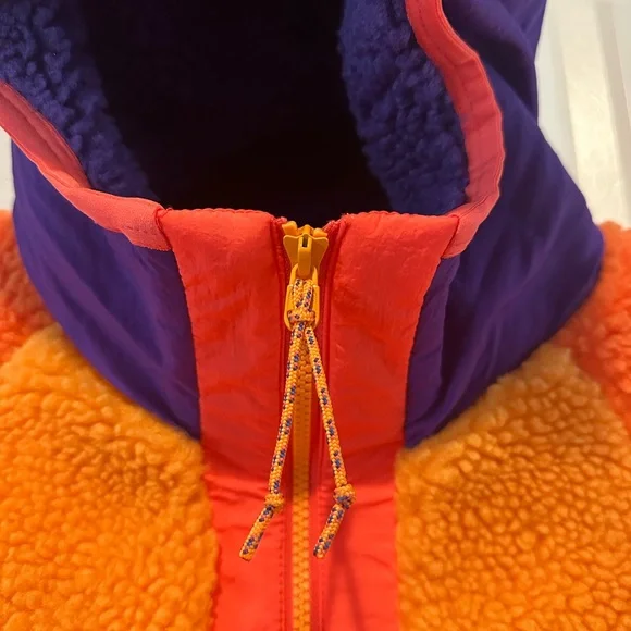 🔸NIKE ORANGE SHERPA FLEECE PULLOVER JACKET🔸 - Picture 6 of 9